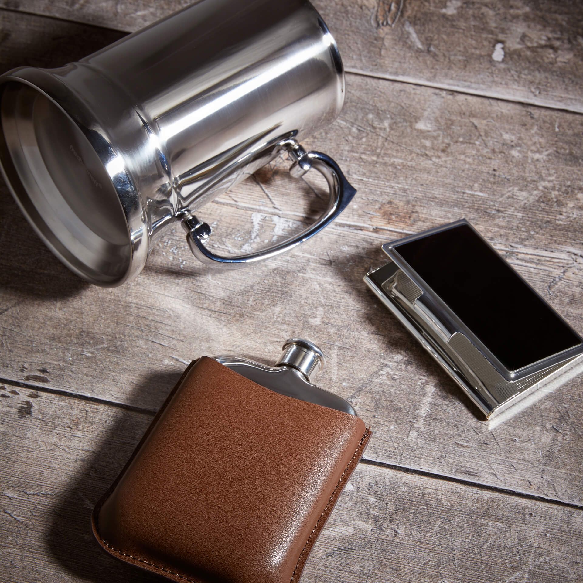 Fred Bennett | Hip Flask with Leather Sleeve
