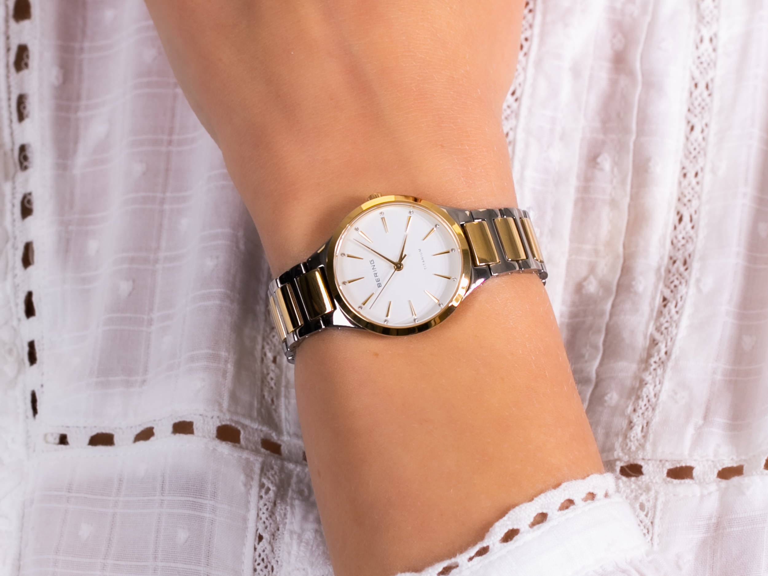 Bering | Two Tone polished 30mm Bracelet Watch