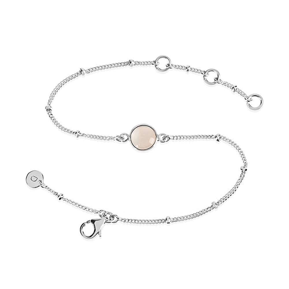 Daisy London |  Rose Quartz Healing Stone Sterling Silver Bracelet