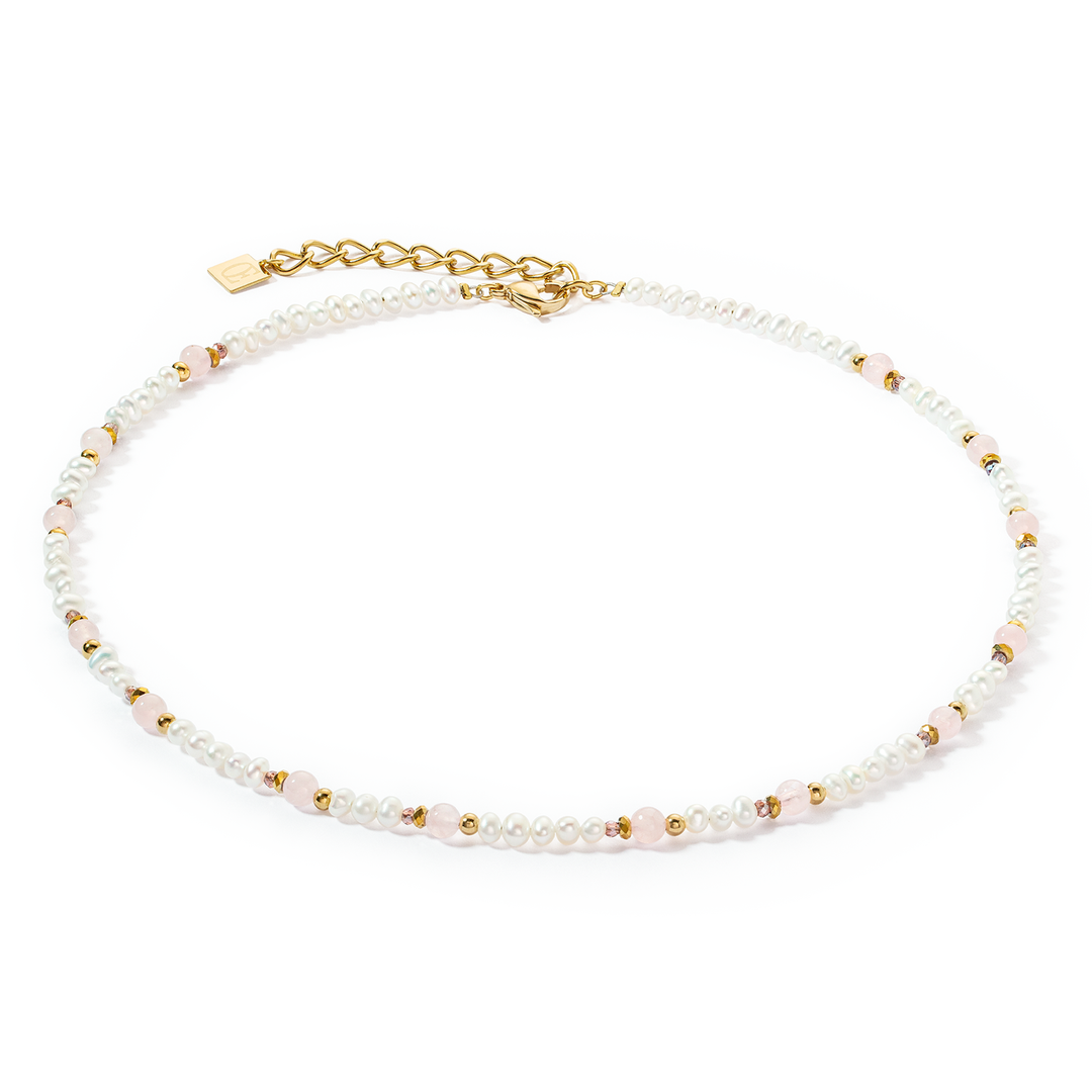 Coeur De Lion | Freshwater Pearls & Rose Quartz Necklace