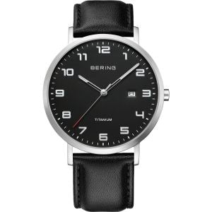 40mm Titanium & Leather Watch