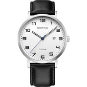 Bering |  Titanium Collection 40mm Leather Watch