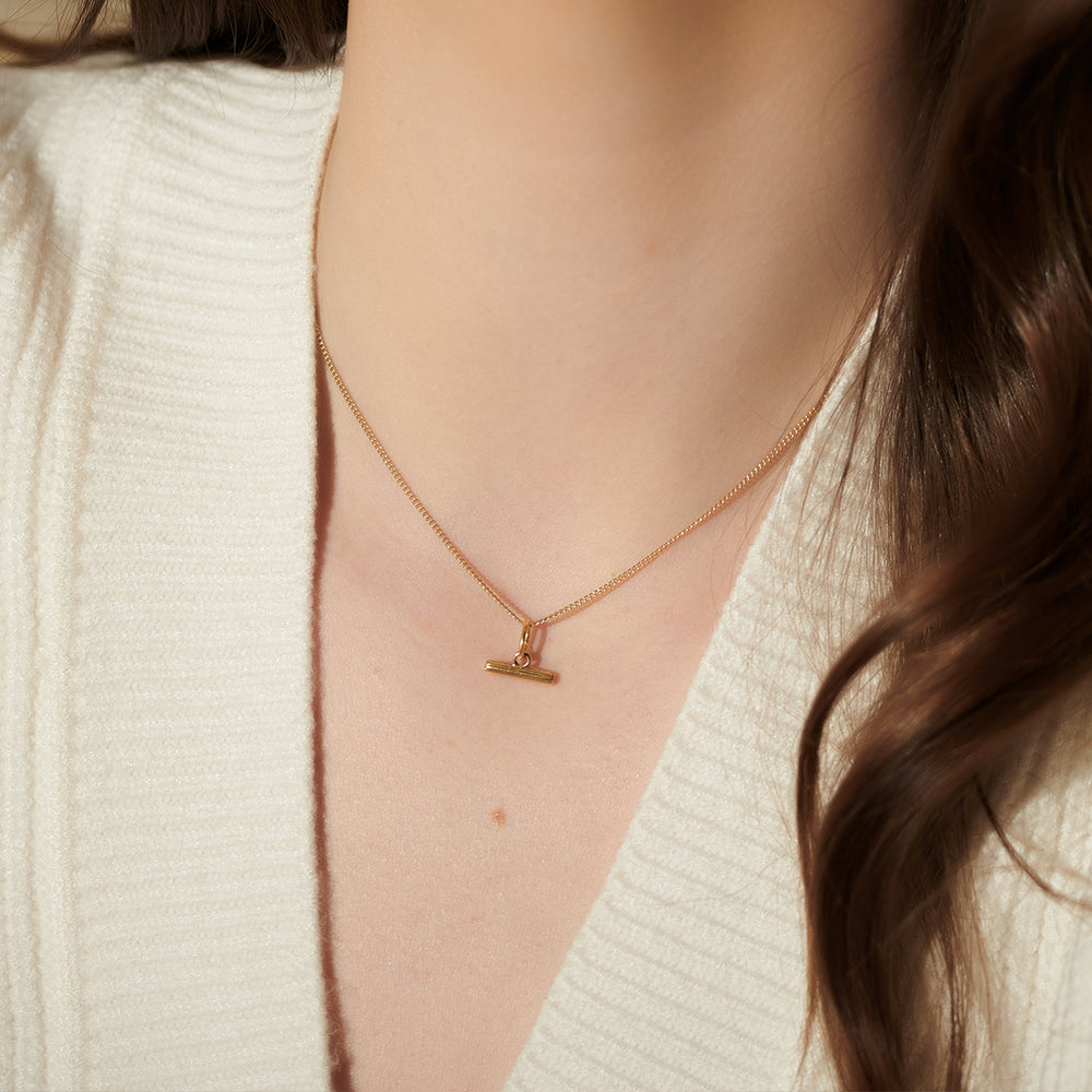 Rachel Jackson |  Mini T-Bar 22ct Gold Plated Sterling Silver Necklace