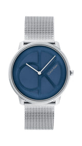 Calvin Klein | 40mm Silver & Blue Unisex Iconic Mesh Watch