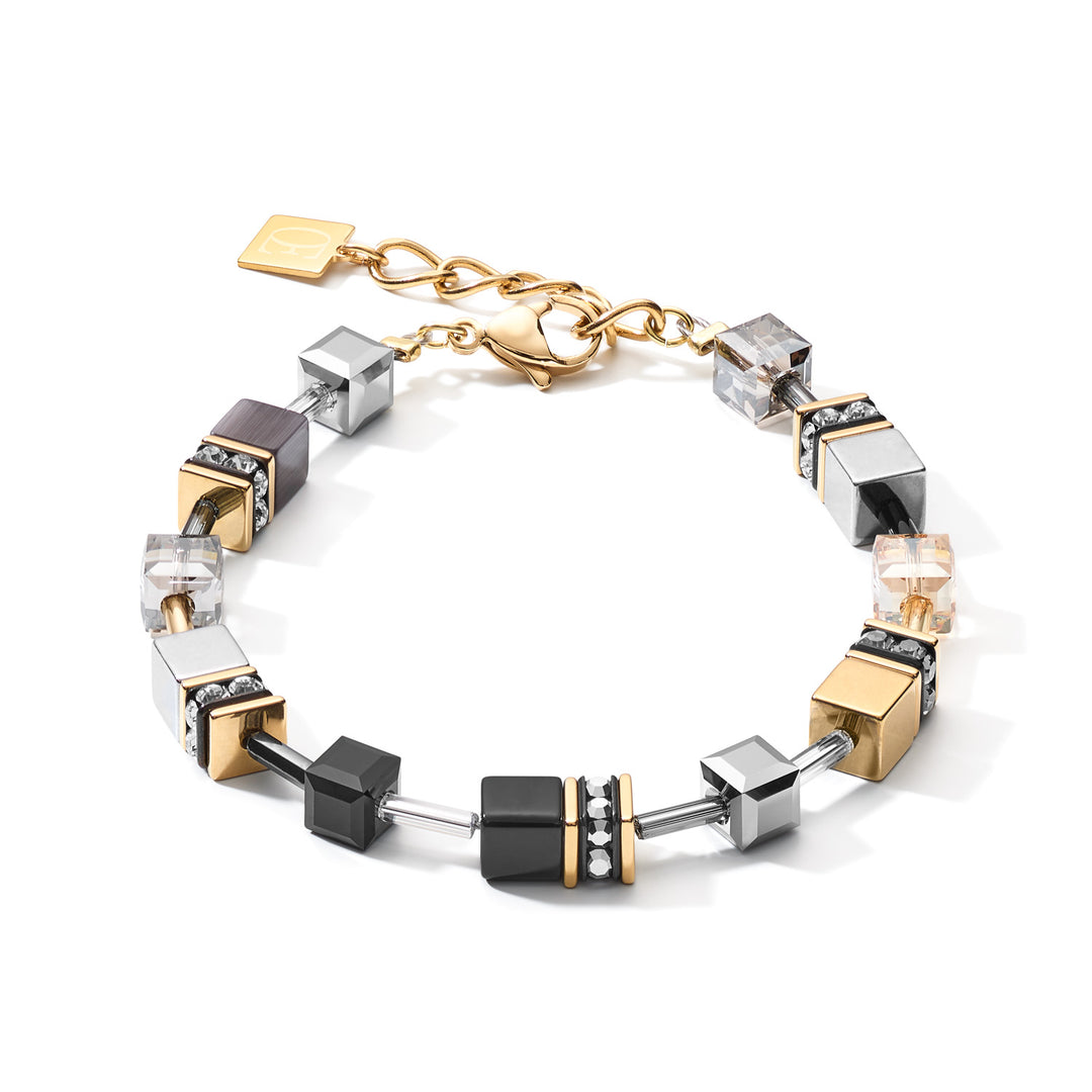 GeoCUBE Bracelet in Black & Gold
