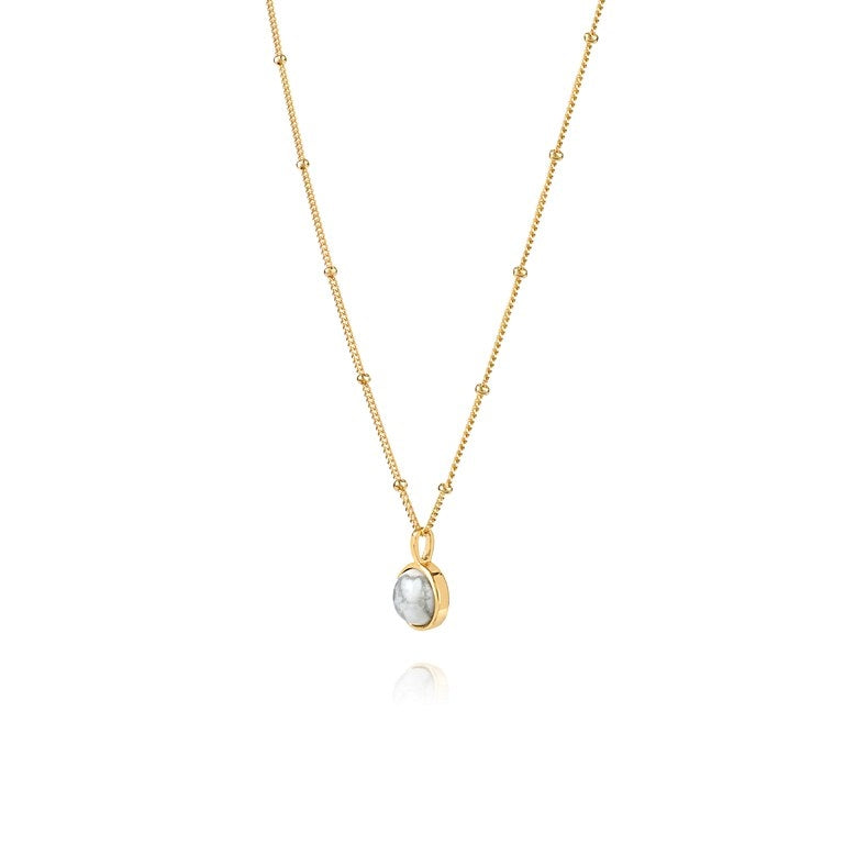 Daisy London |  Howlite Healing Stone 18ct Gold Plated Necklace