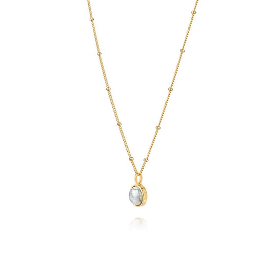 Daisy London |  Howlite Healing Stone 18ct Gold Plated Necklace