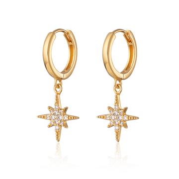 Starburst Gold Plate Hoop Earrings