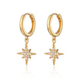 Scream Pretty |  Starburst Gold Plate Hoop Earrings