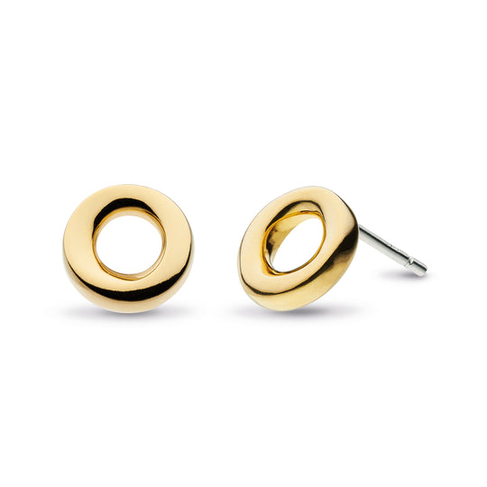 Kit Heath |  Bevel Cirque 18ct gold plate Stud Earrings