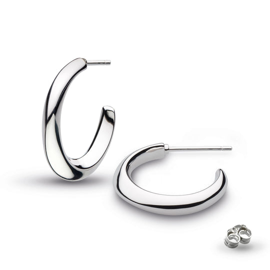 Kit Heath |  Bevel Cirque Semi Hoop Stud 20mm Earrings