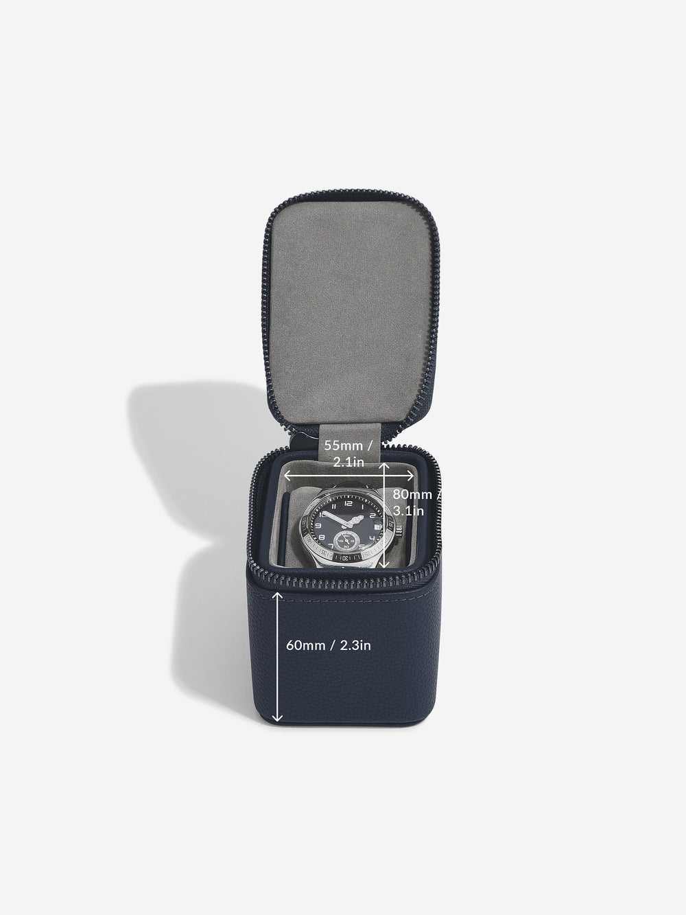 Stackers |  Travel Watch Box - Navy Blue & Grey