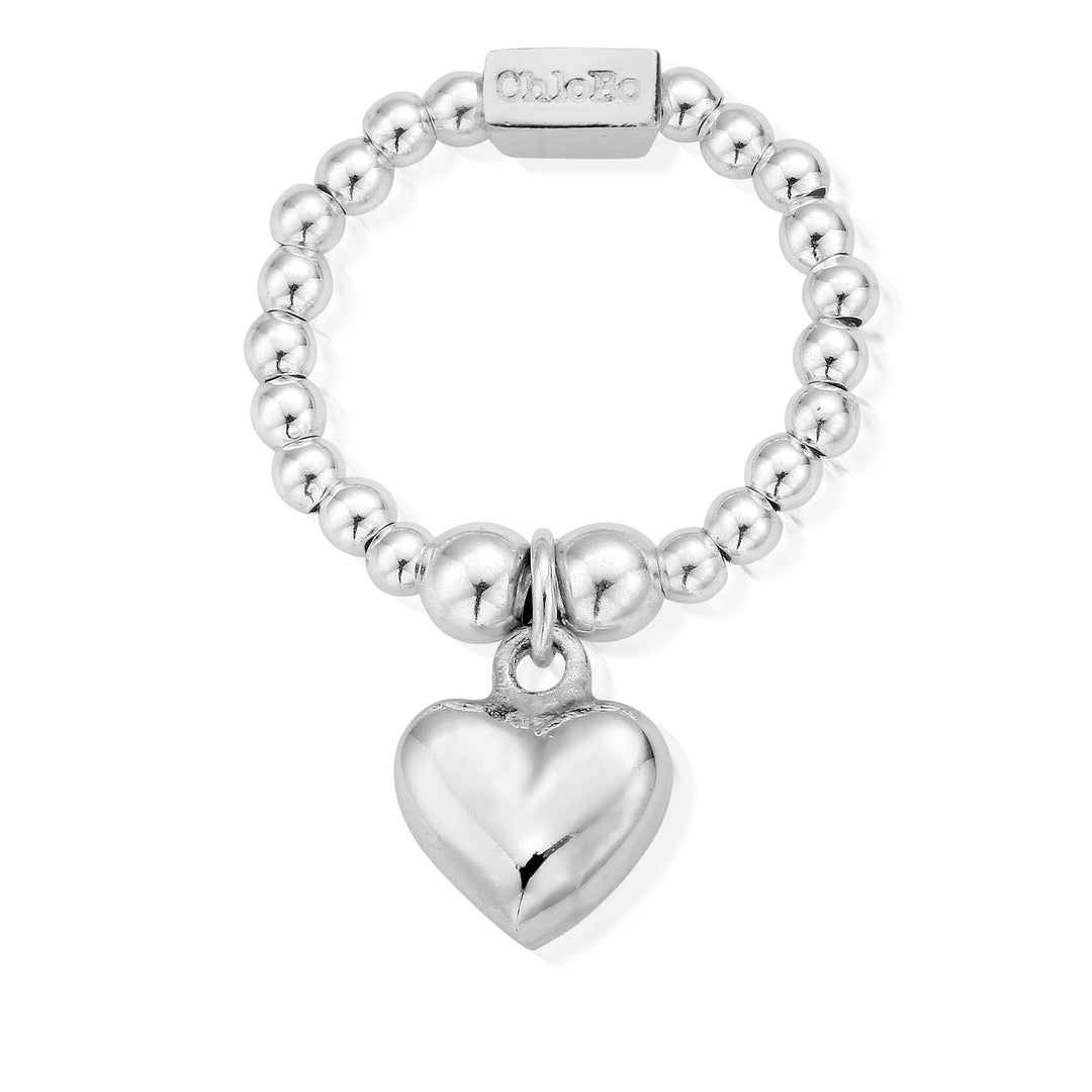 ChloBo |  Mini Puffed Heart Sterling Silver Ring Med