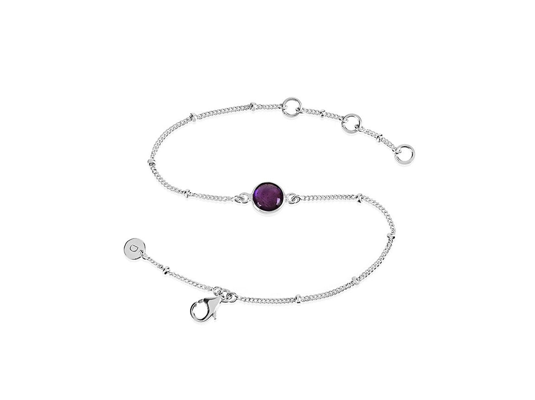 Daisy London |  Amethyst Healing Stone Sterling Silver Bracelet