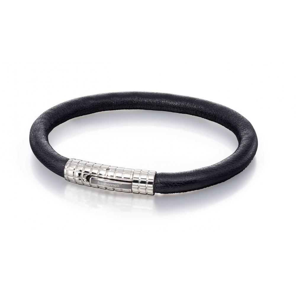 Fred Bennett | Stainless steel & leather bracelet