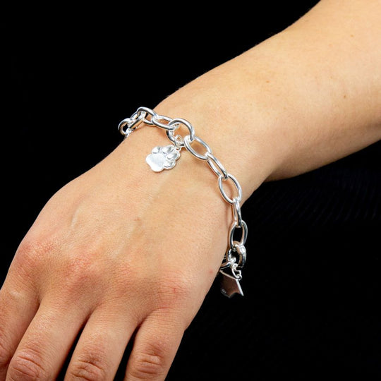 Penmans |  Silver Chain Linked Charm carrier Bracelet