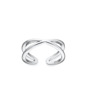 Scream Pretty |  Cross Over Toe Ring - Silver plated
