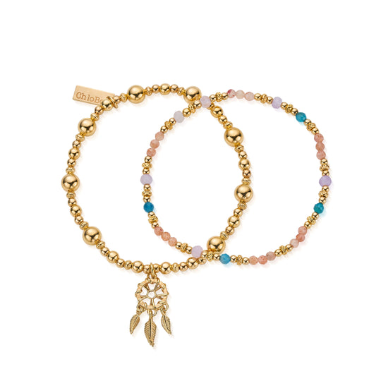 ChloBo |  Gold Dusky Dreams Set of 2 Bracelets