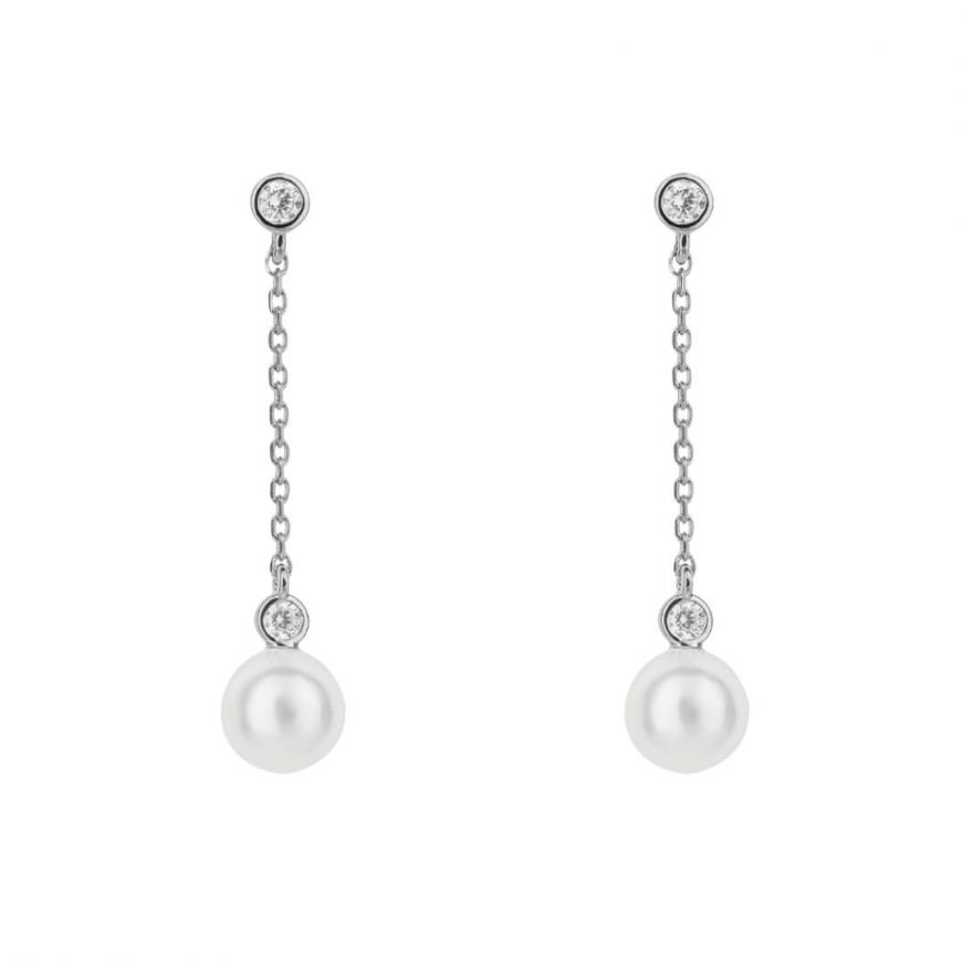 Diamonfire |  Shell Pearl Chain Drop Earrings