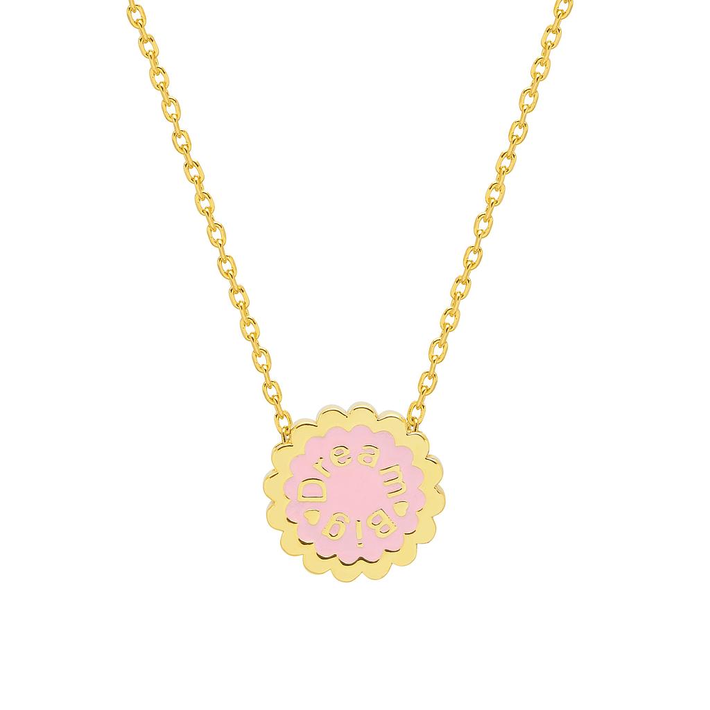Estella Bartlett |  Dream Big Pink Enamel Necklace