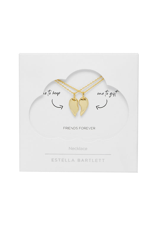 Estella Bartlett |  BFF Heart Gold Plate Necklace Set
