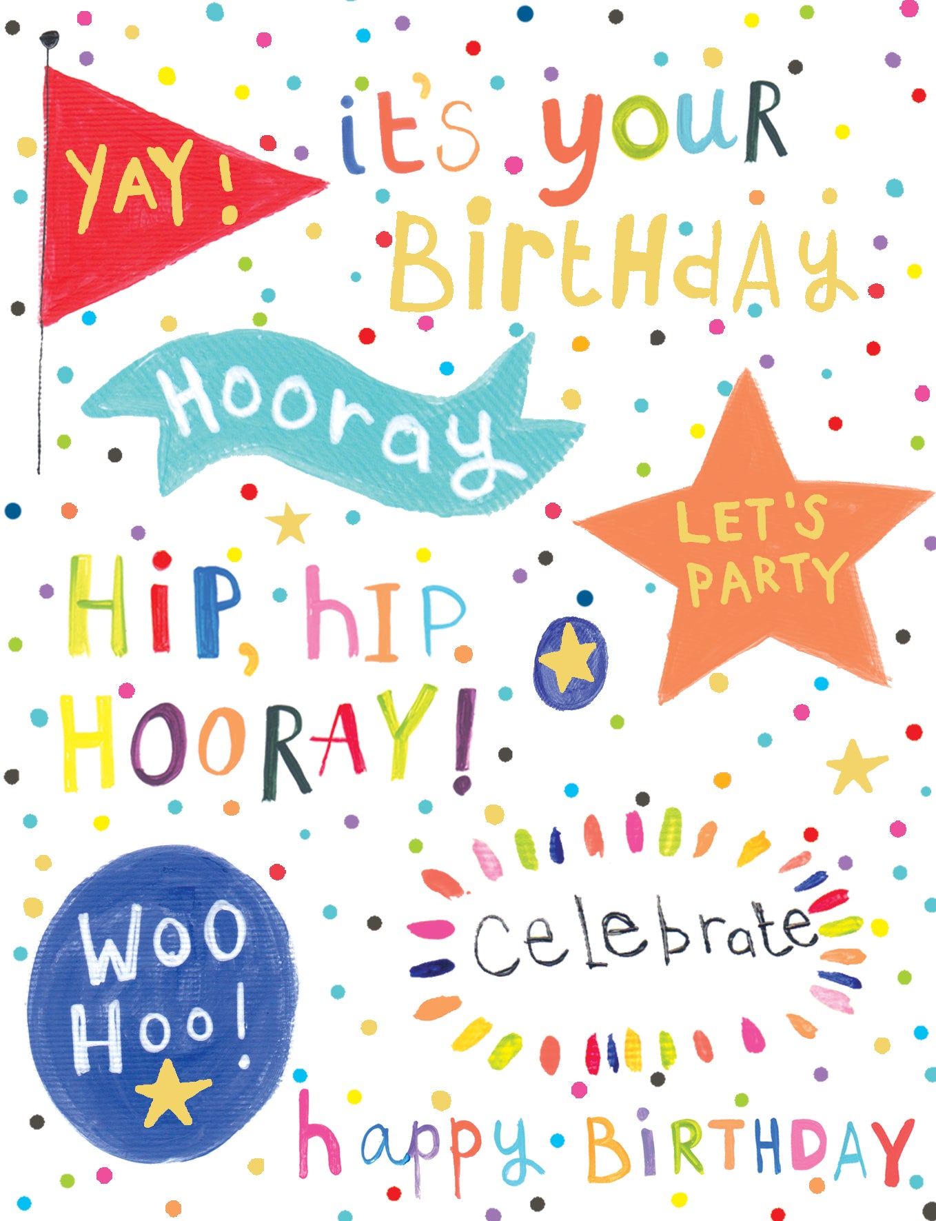 Hip Hip Hooray Greetings Card  - Paper Salad