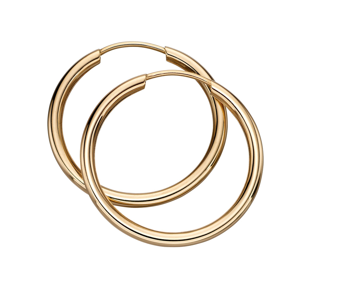9ct Gold 20mm Sleeper Hoop Earrings