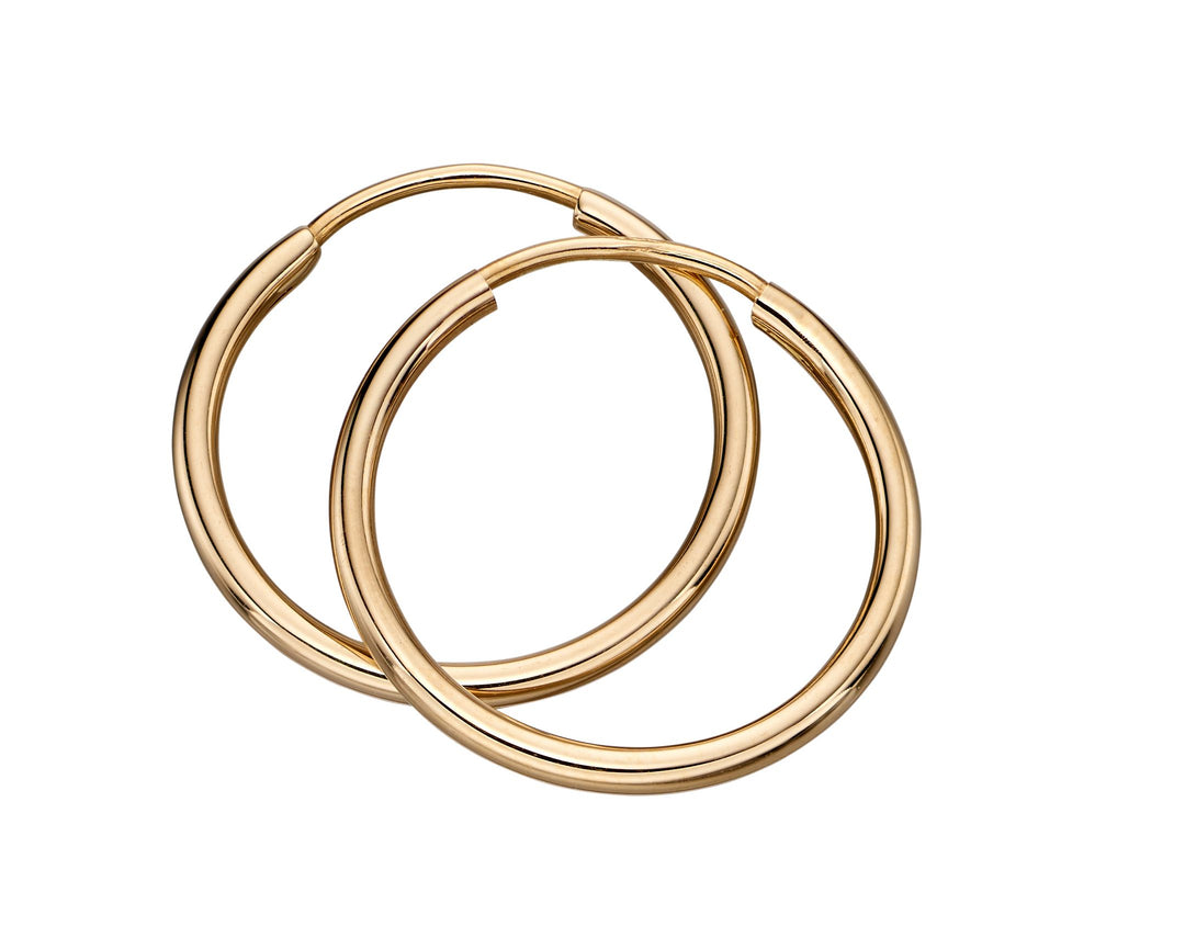 Penmans |  9ct Gold 15mm Sleeper Hoop Earrings