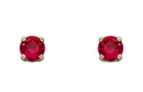 Penmans |  July Birthstone - Ruby & Gold Studs