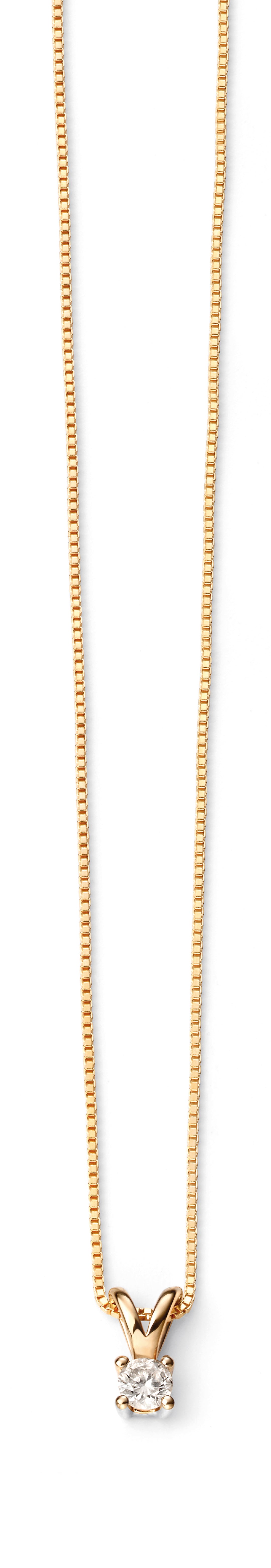 Penmans |  Solitaire Diamond pendant & Yellow Gold Chain