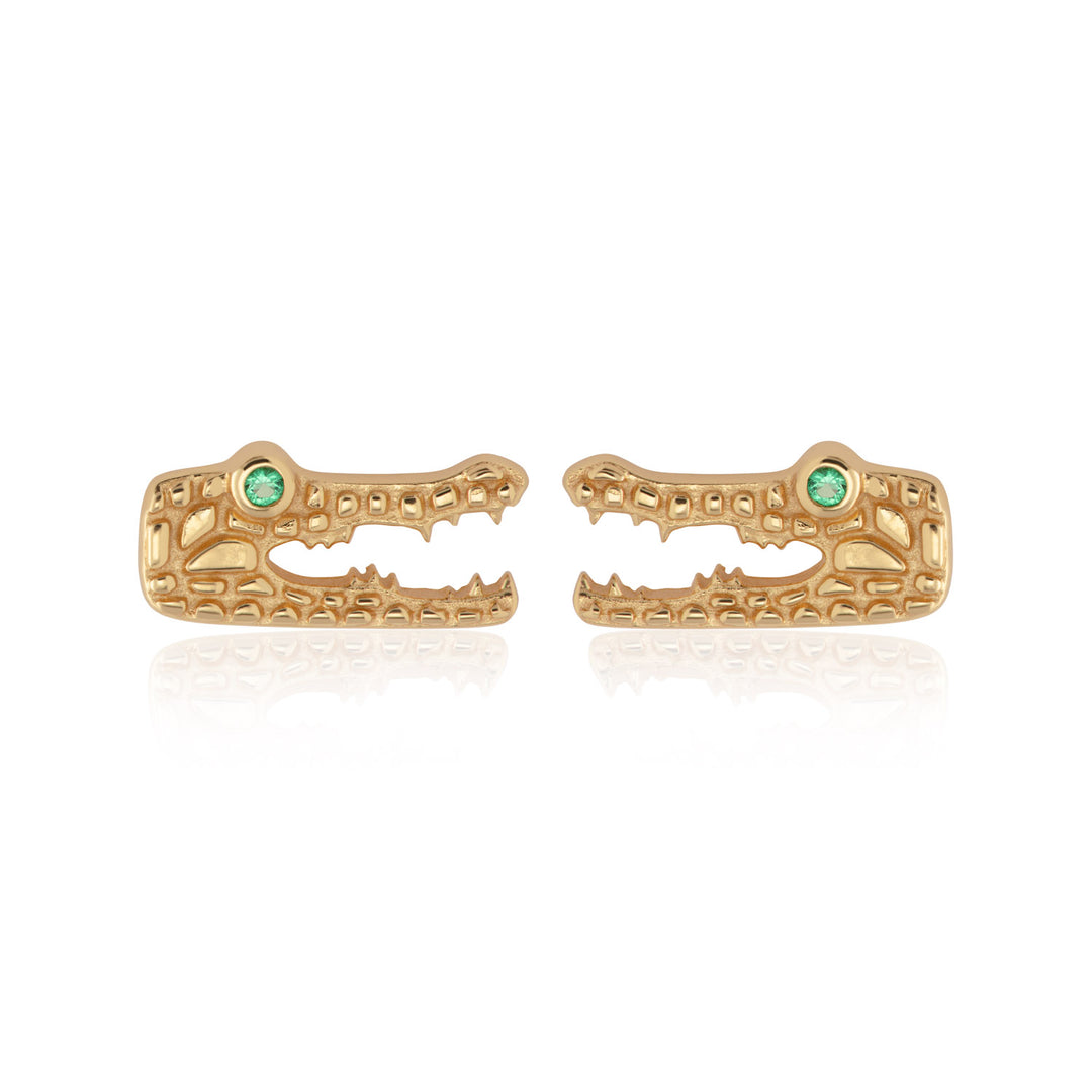 Scream Pretty |  Crocodile Stud Earrings Gold Plated