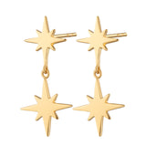 Scream Pretty |  Double Star Drop Stud Earrings