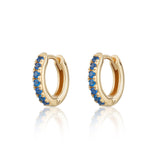 Scream Pretty |  Huggie Hoops with Blue Stones & Gold plate