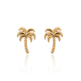 Scream Pretty |  Palm Tree Gold Plate Stud Earrings