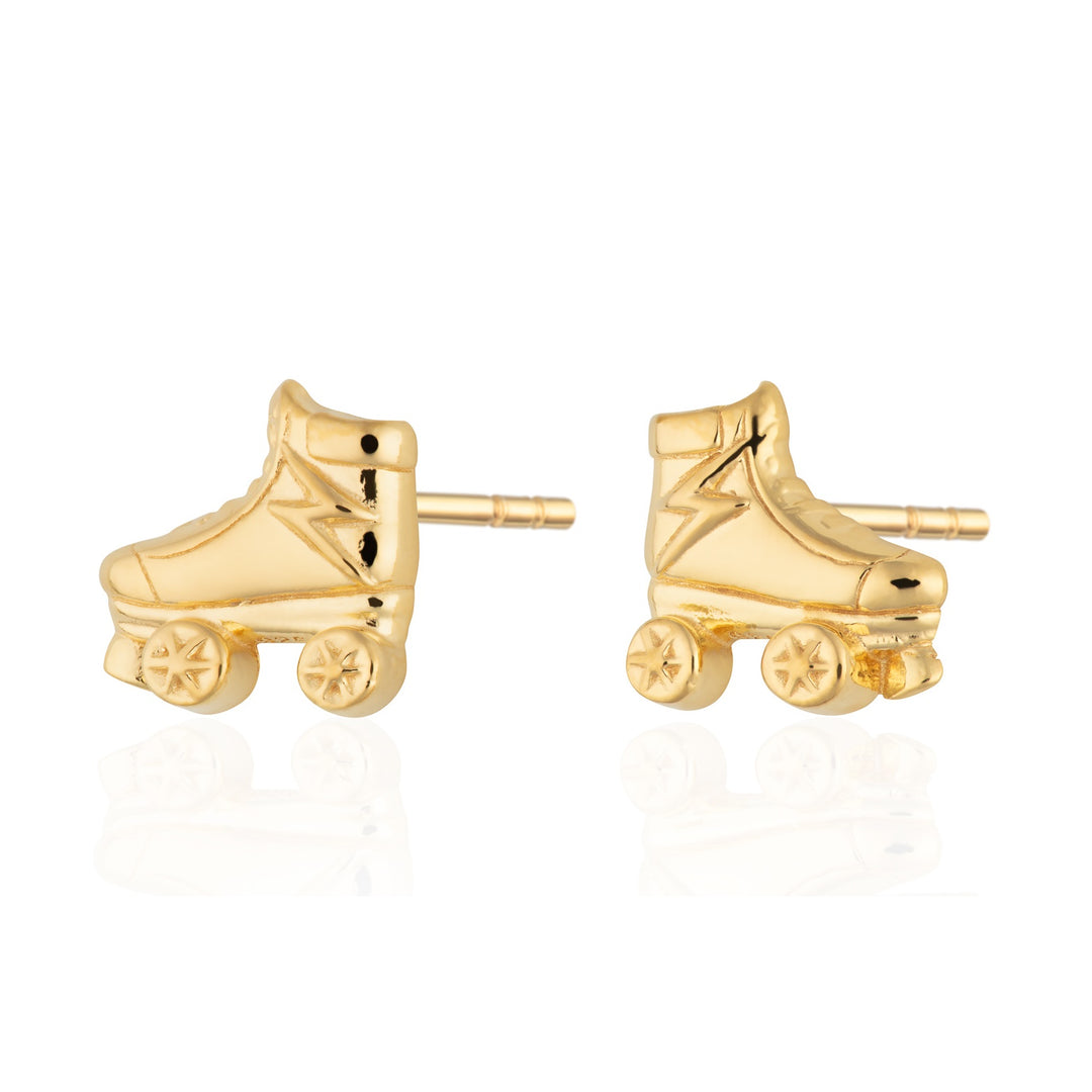 Scream Pretty |  Roller Skate Stud Earrings Gold plate