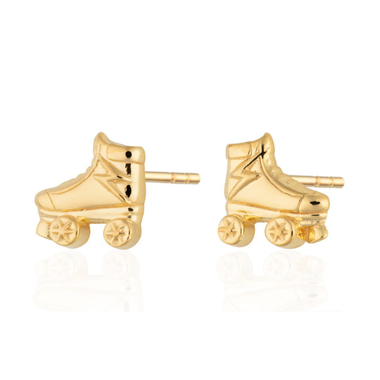 Scream Pretty |  Roller Skate Stud Earrings Gold plate