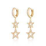 Scream Pretty |  Statement Double Star Gold Plate Earrings