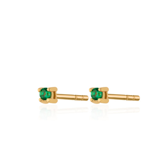 Scream Pretty |  Green & Gold Plate Tiny Stud Earrings