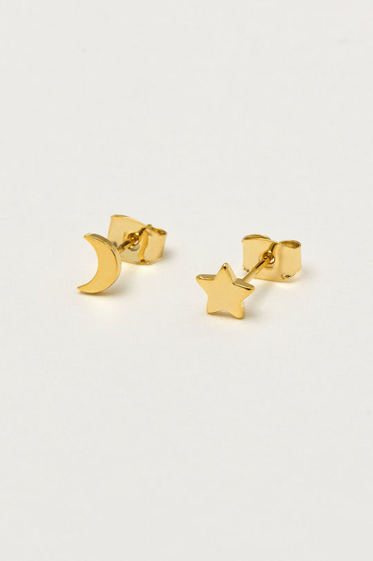 Estella Bartlett |  Mixed Moon & Gold Plate Earrings