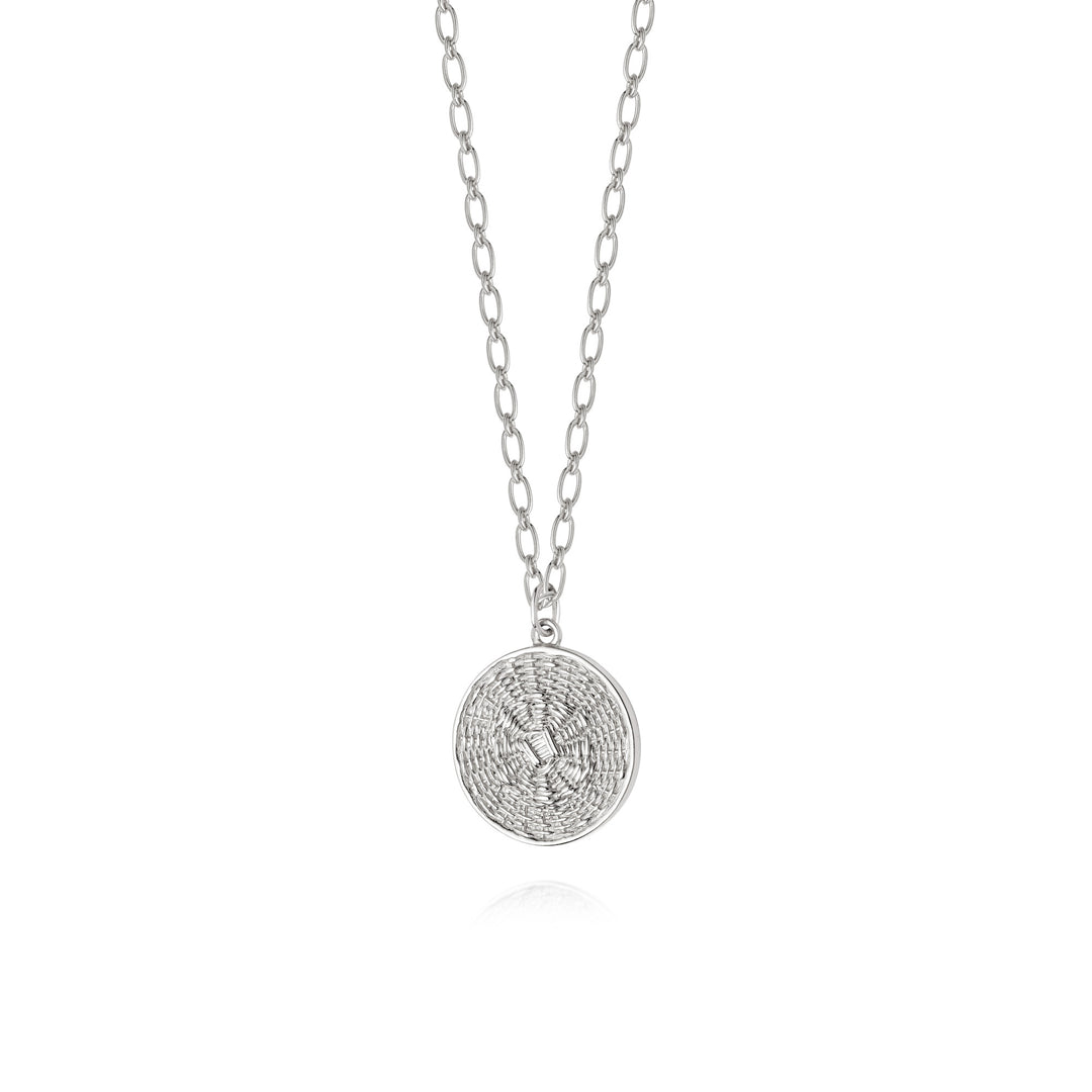 Daisy London |  Artisan Weave Disc Nomad Silver Necklace
