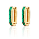 Scream Pretty |  Oval Baguette Gold Plated Hoop Earrings