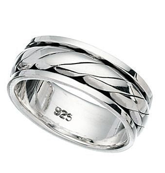 Penmans |  Gents Sterling Silver Twist Spinning Ring
