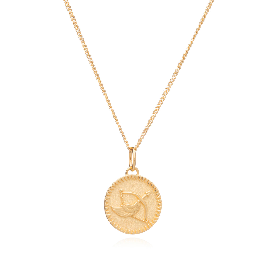 Rachel Jackson |  Zodiac Art - Sagittarius - 22ct Gold Plated Sterling Silver Necklace