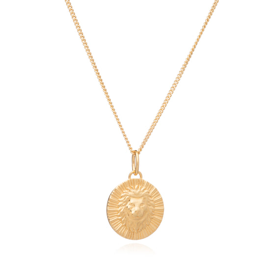 Rachel Jackson |  Zodiac Art - Leo - 22ct Gold Plated Sterling Silver Necklace