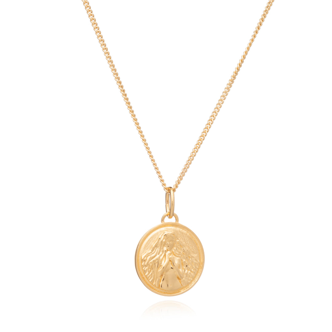 Rachel Jackson |  Zodiac Art - Virgo - 22ct Gold Plated Sterling Silver Necklace
