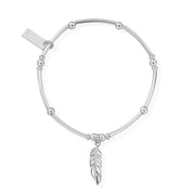 ChloBo |  Filigree Feather Mini Noodle Ball Sterling Silver Bracelet