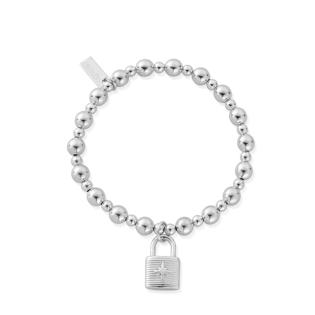 ChloBo |  Mini Small ball padlock Sterling Silver Bracelet