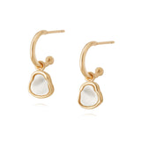 Daisy London |  Mother of Pearl Drop Gold Plate Earrings