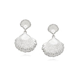 Daisy London |  Isla Double Shell Drop Sterling Silver Earrings