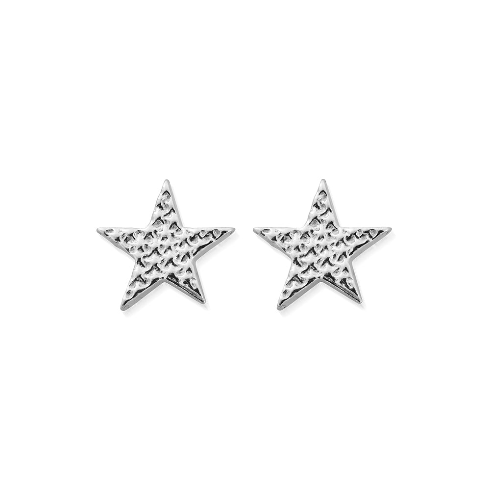 Sparkle Star Sterling Silver Stud Earrings